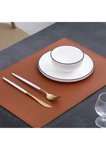 1 Dikdörtgen 45X30 cm Şık Zarif Placemat Pu Deri Ped Yemek Masası Mat Su Geçirmez Isı Yalıtımı Kaymaz Ins Placemats Kase Coaster 45X30CM (Yurt Dışından) modelleri