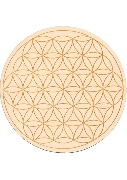 B-10 cm Günlük Renk Çakra Desen Yuvarlak Kenar Daireler Oyma Ahşap Stand Coaster Hayat Çiçeği Yeniden Yükle Taş Mutfak Sıcak Ped Mat Dekor (Yurt Dışından)