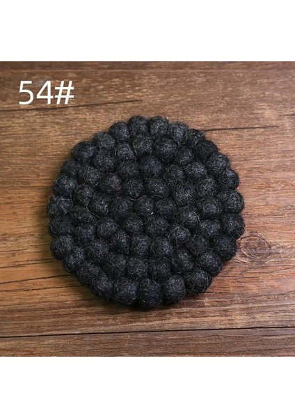 Siyah 10 cm Sevimli Yuvarlak Yün Keçe Bardak Placemats Potholders Yaratıcı Hediyeler ve Hediyelik Eşya Ev Ekran Çekim Sahne (Yurt Dışından)