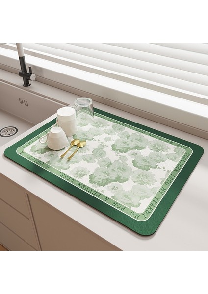T 50X60CM Mutfak Bar Bulaşık Kurutma Mat Kahve Makinesi Emici Masa Placemat Isıya Dayanıklı Ped Tezgah Su Bardağı Drenaj Kurutma Pedi (Yurt Dışından)