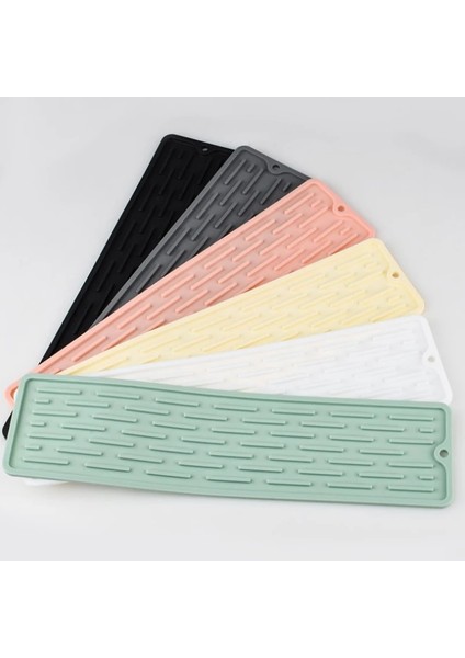 Gy 35X8 cm Silikon Musluk Mat Damla Koruma Pedleri Musluk Su Tutucu Mat Lavabo Drenaj Pedi Su Geçirmez Temizlik Isı Yalıtımı Kitchentool (Yurt Dışından)