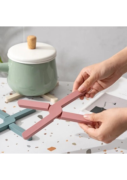 Gri 13X16.5 cm Silikon Isıya Dayanıklı Ped Yemek Masası Mat Katlanabilir Kaymaz Tencere Tava Placemat Bulaşık Plaka Tutucu Coaster Mutfak Aksesuarları (Yurt Dışından)