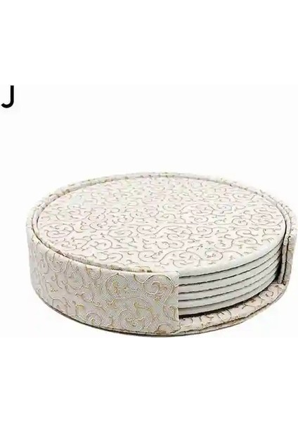 J 6 Adet/takım Suni Deri Mermer Bardak Altlığı Içecek Kahve Yuvarlak Fincan Masa Temiz Çay Kolay Placemats Tutucu Mat Pad To Pad E2H4 (Yurt Dışından)