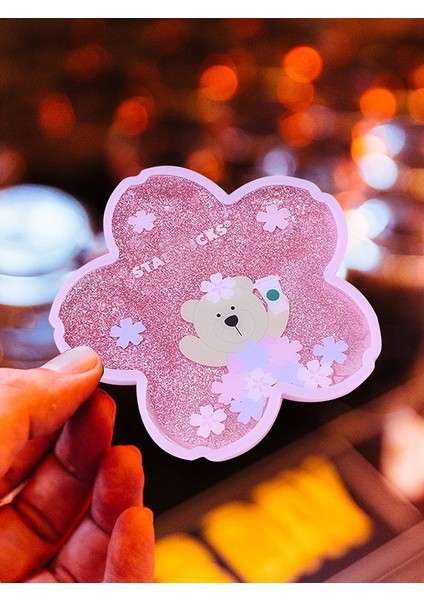 D Sevimli Bardak Tavşan Romantik Kiraz Çiçeği Sezon Okyanus Bataklık Silikon Su Bardağı Kupa Placemat Yastık Yalıtım Sağlam (Yurt Dışından) indirimleri