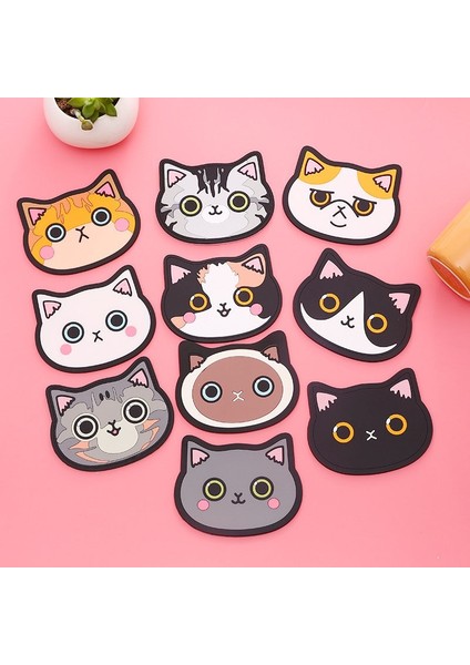 B1 S 2023 Yüksek Kaliteli Kedi Şekilli Çay Altlığı Bardak Tutucu Mat Kahve Içecekleri Içecek Silikon Coaster Fincan Altlığı Placemat Mutfak Aksesuarları (Yurt Dışından)