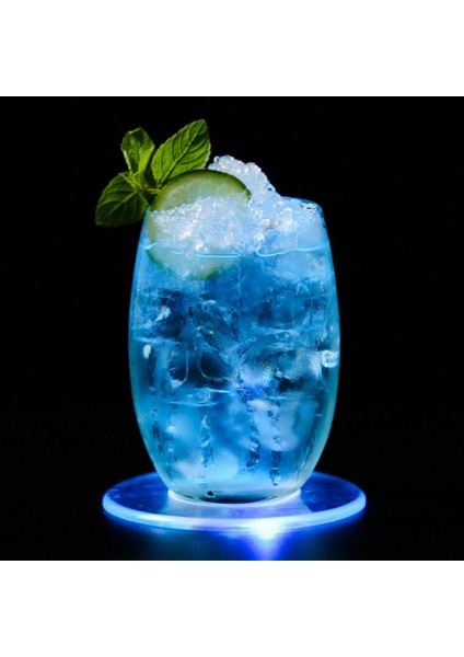 Kare Renkli Işık 10X10X0.3 cm 2/1 Adet Akrilik LED Bardak Altlığı Plastik Masa Paspasları Kristal Ultra-Ince LED Işık Coaster Mutfak Kokteyl Flaş Bar Tabanı (Yurt Dışından)