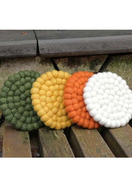 Siyah 10 cm Sevimli Yuvarlak Yün Keçe Bardak Placemats Potholders Yaratıcı Hediyeler ve Hediyelik Eşya Ev Ekran Çekim Sahne (Yurt Dışından)