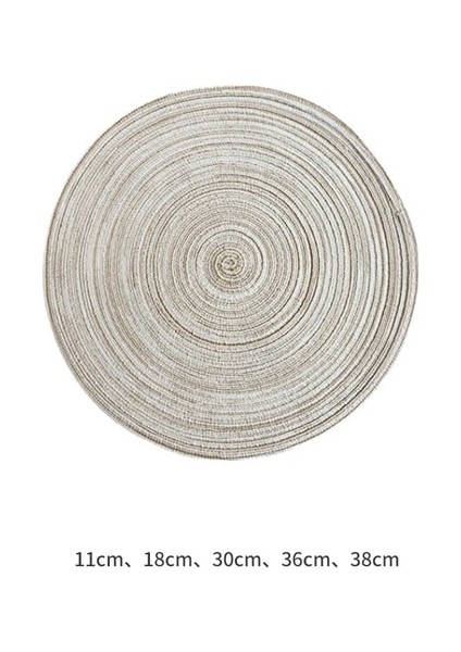 Krem A 11 cm 1 Adet Masa Placemats Yuvarlak Rami Yalıtım Pedi Keten Kaymaz Masa Paspasları Coaster Yemek Masası Mat Ev Dekorasyon Pedi (Yurt Dışından)