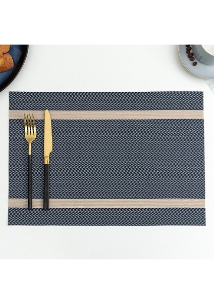 Koyu Mavi 30X45 cm 4 Pcs Set 4 Pvc Placemat Yemek Masası Için Mat Set Çarşaflar Yer Mat Aksesuarları Bardak Şarap Dekoratif Mat Placemats Masa Için (Yurt Dışından)