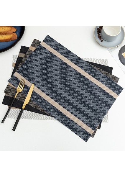 Koyu Mavi 30X45 cm 4 Pcs Set 4 Pvc Placemat Yemek Masası Için Mat Set Çarşaflar Yer Mat Aksesuarları Bardak Şarap Dekoratif Mat Placemats Masa Için (Yurt Dışından)