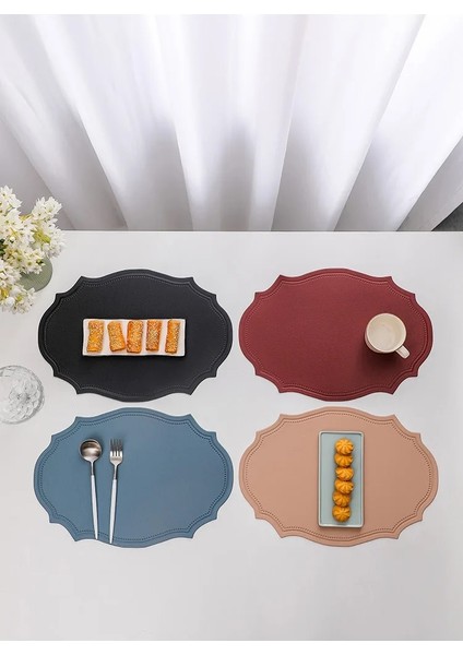 Sarı 30X43 cm Paspaslar Deri Placemat Tarzı Retro Placemat Avrupa Yaratıcı Isı Yalıtım Pedi Avrupa Su Geçirmez Yağ Geçirmez Batı Placemat (Yurt Dışından) modelleri