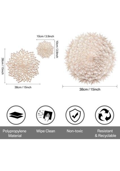 B Şerit 8 Adet 38 cm 4/6/8 Adet Pvc Placemat Yemek Masası Için Içi Boş Ped Coaster Pedleri Masa Kase Paspaslar (Yurt Dışından) fırsatları