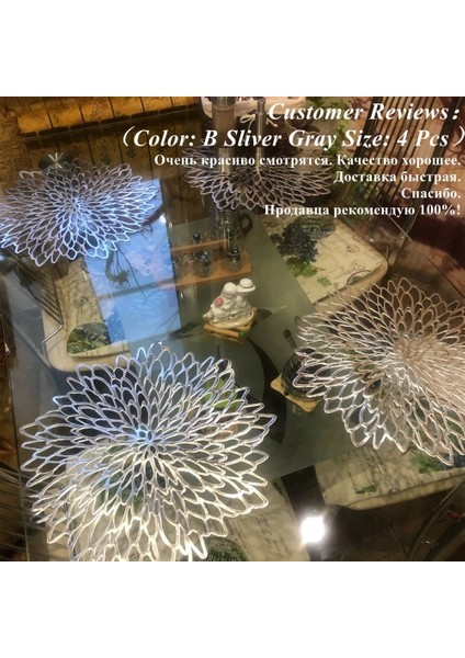 B Şerit 8 Adet 38 cm 4/6/8 Adet Pvc Placemat Yemek Masası Için Içi Boş Ped Coaster Pedleri Masa Kase Paspaslar (Yurt Dışından) indirimleri