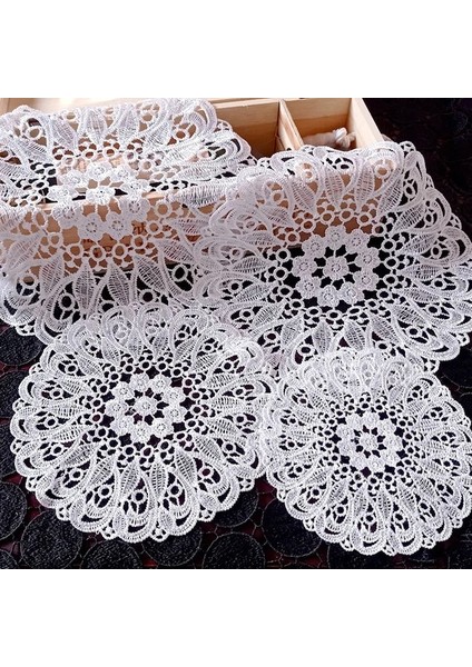 2CD-51207-04 15 cm Yuvarlak Içi Boş Dantel Coaster Plaka Kase Yalıtım Pedi Nakış Çiçek Placemat Peçete Kupa Yemek Sehpa Fincan Mat Ev Dekor (Yurt Dışından)