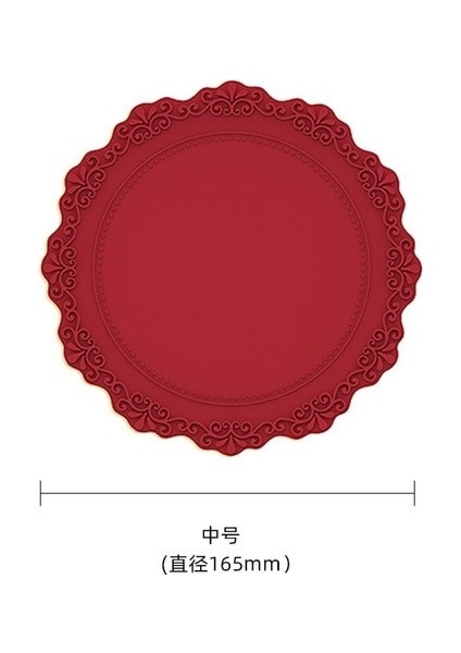 Kırmızı 16.5cm Silikon Çiçek Servis Altlığı Sofra Yağa Dayanıklı Isı Yalıtımı Kaymaz Tablemat Coaster Mutfak Yıkanabilir Fincan Takımı Masa Mat (Yurt Dışından)