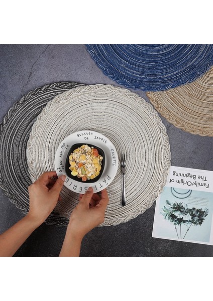 Boya Kahve Çapı 36 cm Yuvarlak Dokuma Iskandinav Tarzı Kaymaz Placemat Coaster Yalıtım Dolgu Kupa Bardak Masa Mat Ev Dekor Peçete Mutfak Aksesuarları (Yurt Dışından)