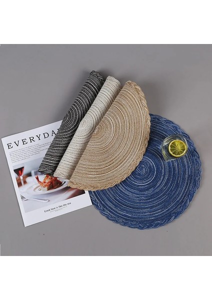 Boya Kahve Çapı 36 cm Yuvarlak Dokuma Iskandinav Tarzı Kaymaz Placemat Coaster Yalıtım Dolgu Kupa Bardak Masa Mat Ev Dekor Peçete Mutfak Aksesuarları (Yurt Dışından)