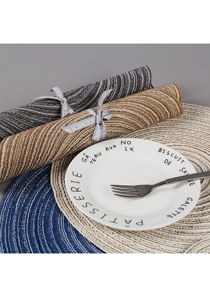 Boya Kahve Çapı 36 cm Yuvarlak Dokuma Iskandinav Tarzı Kaymaz Placemat Coaster Yalıtım Dolgu Kupa Bardak Masa Mat Ev Dekor Peçete Mutfak Aksesuarları (Yurt Dışından)