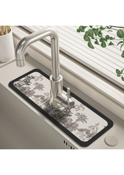 05 38X13.8 cm Klasik Musluk Drenaj Pedi Süper Emici Lavabo Masa Mat Tuvalet Diatom Çamur Pedi Kaymaz Anti-Küf Mat Mutfak Tezgahı Için (Yurt Dışından) modelleri