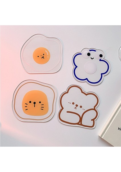 01 12.5X13.5 cm Akrilik Karikatür Coaster Basit Kaymaz Isı Yalıtım Kase Ped Ins Tarzı Yaratıcı Yüksek Sıcaklık Ev Masa Mat (Yurt Dışından)