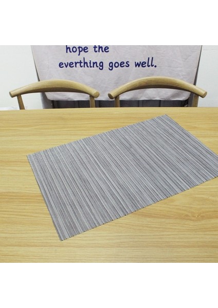 Gri Kafes 30X45 cm Pvc Placemat Mutfak Yemek Altlığı Masa Dekoratif Masa Mat Kaymaz Bulaşık Kase Mat Placemats Sıcak Ped Mutfak Aksesuarları (Yurt Dışından)