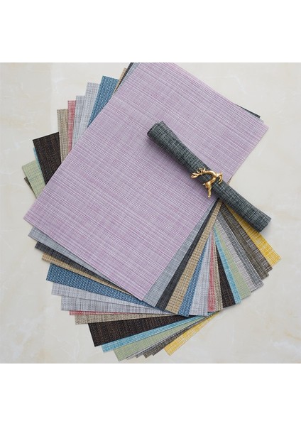Gri Kafes 30X45 cm Pvc Placemat Mutfak Yemek Altlığı Masa Dekoratif Masa Mat Kaymaz Bulaşık Kase Mat Placemats Sıcak Ped Mutfak Aksesuarları (Yurt Dışından)