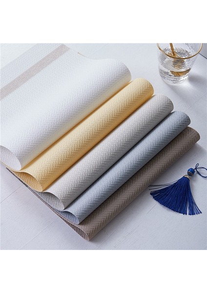 Gri Kafes 30X45 cm Pvc Placemat Mutfak Yemek Altlığı Masa Dekoratif Masa Mat Kaymaz Bulaşık Kase Mat Placemats Sıcak Ped Mutfak Aksesuarları (Yurt Dışından)
