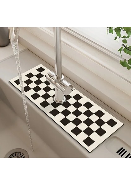 17 38X13 cm Klasik Lavabo Musluğu Drenaj Pedi Masa Mat Tuvalet Diatom Çamur Emici Ped Kaymaz Anti-Küf Mat Mutfak Tezgahı Yemek Için (Yurt Dışından)