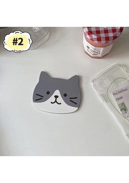 S2 Coaster 10X9 cm Japon Sevimli Fincan Altlığı Karikatür Kedi Silikon Bardak Isı Yalıtımı Kaymaz Masa Mat Kawaii Kupa Pedleri Mutfak Yemek Masası Paspaslar (Yurt Dışından)