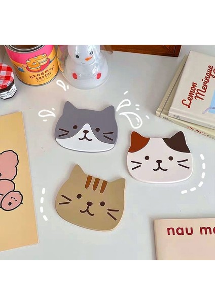 S2 Coaster 10X9 cm Japon Sevimli Fincan Altlığı Karikatür Kedi Silikon Bardak Isı Yalıtımı Kaymaz Masa Mat Kawaii Kupa Pedleri Mutfak Yemek Masası Paspaslar (Yurt Dışından) fiyatları