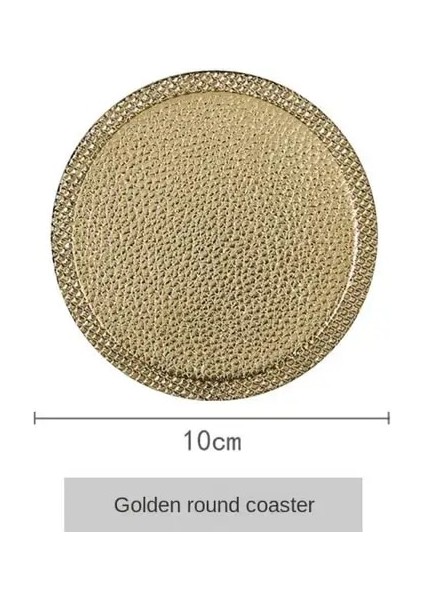 Altın 10CM 10CM Pu Deri Bardak Altlığı Yuvarlak Kaymaz Fincan Mat Isı Yalıtımı Yemek Mat Yağ Tavası Kase Mat Masa Mat Mutfak Aksesuarları (Yurt Dışından)
