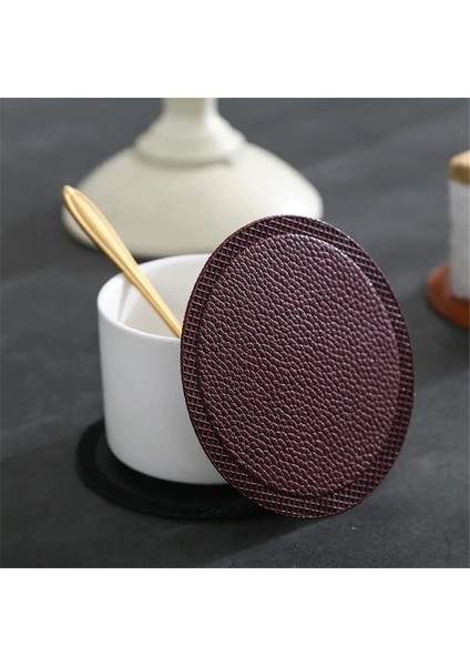 Altın 10CM 10CM Pu Deri Bardak Altlığı Yuvarlak Kaymaz Fincan Mat Isı Yalıtımı Yemek Mat Yağ Tavası Kase Mat Masa Mat Mutfak Aksesuarları (Yurt Dışından) indirimleri