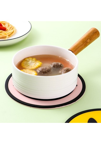 Sarı 9.9 cm Masa Pot Paspaslar Kase Mat Bardak Isı Direnci Placemat Kaymaz Gülümseme Pedleri Yellowtable Dekorasyon Mutfak Aksesuarları (Yurt Dışından) fırsatları