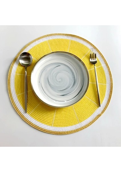 C Yuvarlak 38CM 1 Adet 38CM Karpuz Placemat Masa Mat Yuvarlak Placemats Pp Plastik Dokuma Yemek Masası Mat Isı Yalıtım Pot Tutucu (Yurt Dışından)