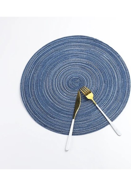 2CD-51009-005 18 cm Yuvarlak Pamuk Dokuma Iskandinav Kaymaz Mutfak Aksesuarları Placemat Coaster Yalıtım Pedi Kahve Fincanı Masa Mat Peçete Ev 51009 (Yurt Dışından)