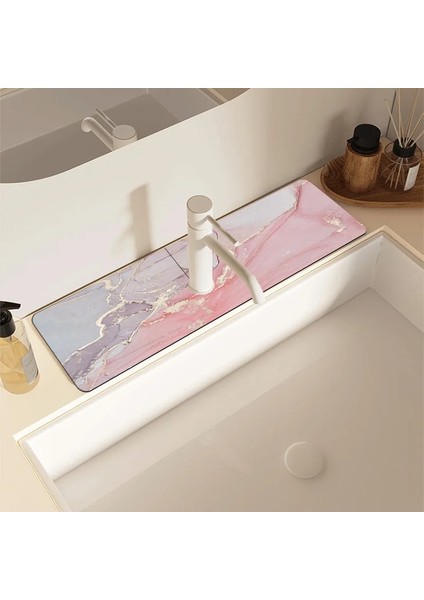 F 10X38 cm Klasik Lavabo Musluk Tahliye Pedi Masa Mat Tuvalet Diatom Çamur Emici Ped Kaymaz Anti-Küf Mat Mutfak Tezgahı Için Cocina (Yurt Dışından) fiyatları