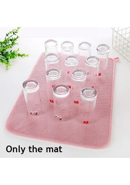 Pembe 30X40CM 30X40CM Bulaşık Kurutma Mat Kabinde Kurutma Paspasları Mikrofiber Emici Masa Placemat Kaymaz Isıya Dayanıklı Drenaj Kurutma Pedi (Yurt Dışından)
