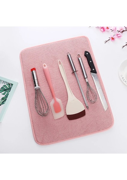Pembe 30X40CM 30X40CM Bulaşık Kurutma Mat Kabinde Kurutma Paspasları Mikrofiber Emici Masa Placemat Kaymaz Isıya Dayanıklı Drenaj Kurutma Pedi (Yurt Dışından) modelleri