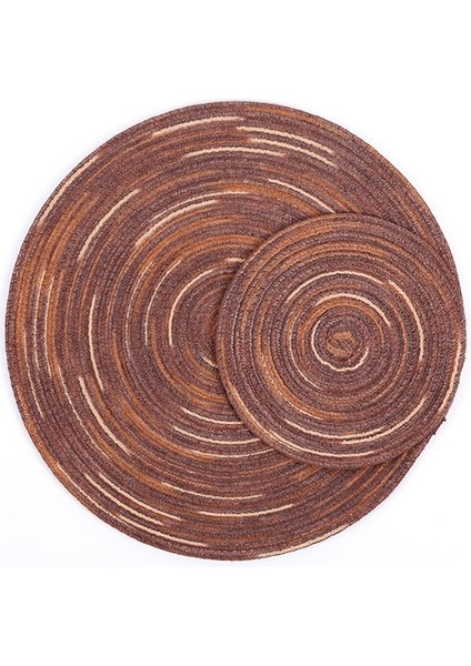 Boya Kahverengi Çapı 11 cm Yuvarlak Dokuma Iskandinav Tarzı Kaymaz Placemat Coaster Yalıtım Dolgu Kupa Bardak Masa Mat Ev Dekor Peçete Mutfak Aksesuarları (Yurt Dışından)