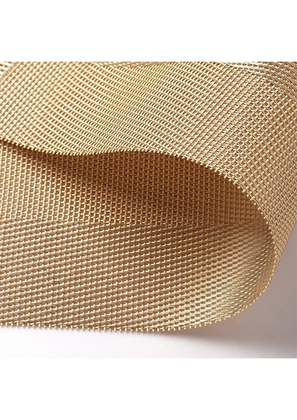 Sarı Altın 4 Adet 6/4 Adet Dikdörtgen Placemat Restoran Yıkanabilir Pvc Dayanıklı Yemek Masası Örgü Paspaslar Çerçeve Teslin Disk Kase Coaster Kaymaz Ped (Yurt Dışından)
