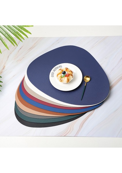 01 41X34 cm Iskandinav Yaratıcı Deri Servis Altlığı Su Geçirmez Isı Yalıtımı Çift Taraflı Deri Üçgen Servis Altlığı Düzensiz Düz Renk Coaster (Yurt Dışından)