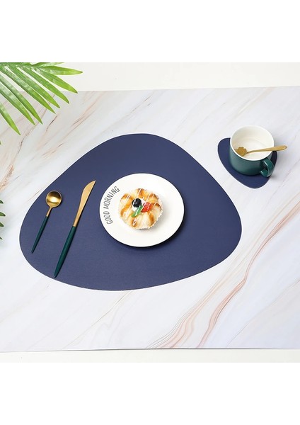 01 41X34 cm Iskandinav Yaratıcı Deri Servis Altlığı Su Geçirmez Isı Yalıtımı Çift Taraflı Deri Üçgen Servis Altlığı Düzensiz Düz Renk Coaster (Yurt Dışından)