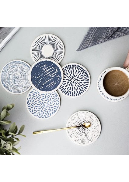 05 Yuvarlak 10X10X0.8 cm Isı Yalıtım Çay Fincanları Coaster Mutfak Aksesuarları Masa Mat Diyatomlu Toprak Emici Coaster Yemek Masası Placemat (Yurt Dışından)