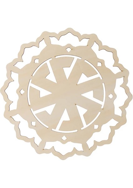 WD0140 10CM 1 Adet Çakra Hayat Çiçeği Doğal Sembol 18 Çeşit Ahşap Yuvarlak Kenar Daire Oyma Coaster Taş Kristal Seti Dıy Dekor (Yurt Dışından)