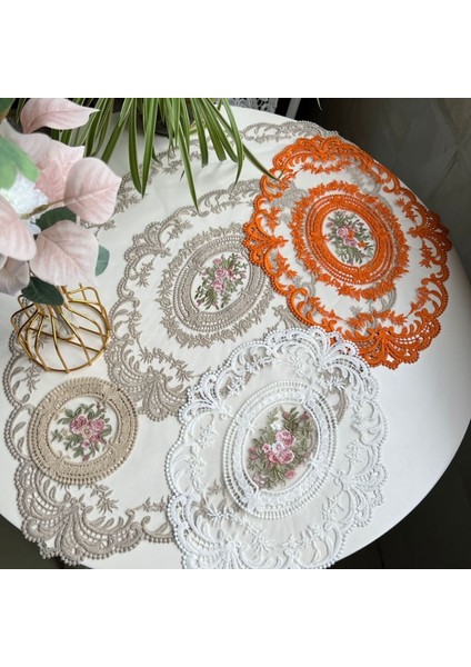Beyaz Yuvarlak 30X43 cm Narin Dantel Placemat Oval Hollow Ins Vazo Perde Dantel Coaster Fotoğraf Sahne Yemek Masası Için Çoklu Renk Lüks Placemat (Yurt Dışından) fiyatları