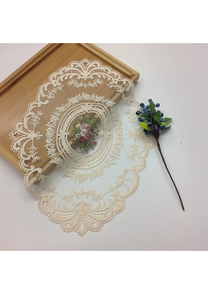 Beyaz Yuvarlak 30X43 cm Narin Dantel Placemat Oval Hollow Ins Vazo Perde Dantel Coaster Fotoğraf Sahne Yemek Masası Için Çoklu Renk Lüks Placemat (Yurt Dışından) fırsatları