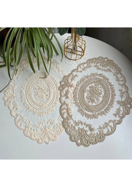 Beyaz Yuvarlak 30X43 cm Narin Dantel Placemat Oval Hollow Ins Vazo Perde Dantel Coaster Fotoğraf Sahne Yemek Masası Için Çoklu Renk Lüks Placemat (Yurt Dışından) indirimleri