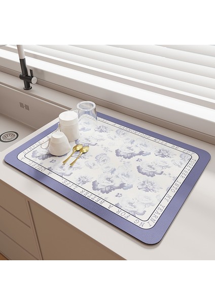 L 30X40CM Mutfak Bar Bulaşık Kurutma Mat Kahve Makinesi Emici Masa Placemat Isıya Dayanıklı Ped Tezgah Su Bardağı Drenaj Kurutma Pedi (Yurt Dışından)