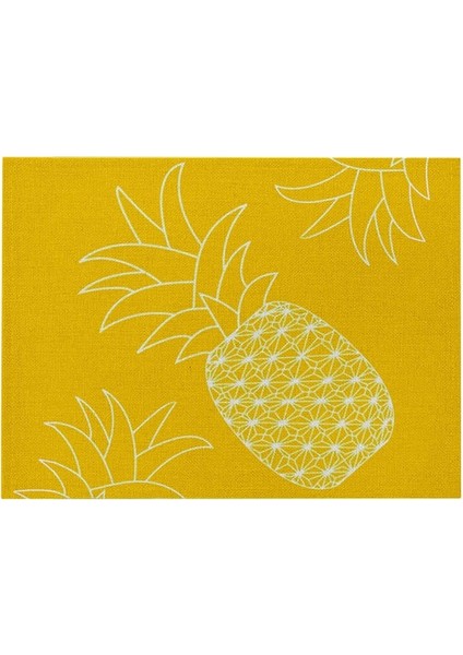 LM3141 32X42CM-KETEN Sarı Pamuk Keten Placemat Masa Geometrik Ananas Meyve Yemek Masası Mat Yemek Kasesi Coaster Pad Ev Dekor 32X42CM (Yurt Dışından)