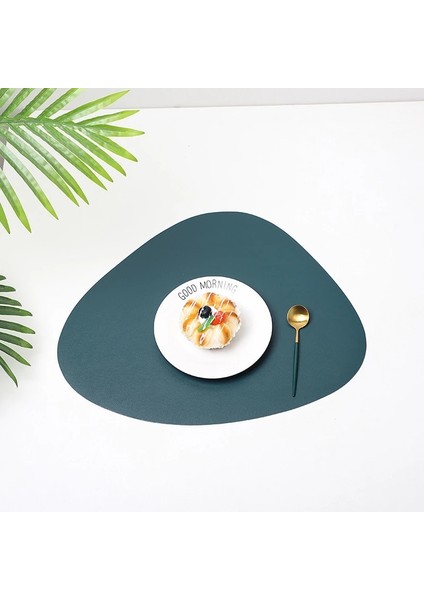 01 41X34 cm Iskandinav Yaratıcı Deri Servis Altlığı Su Geçirmez Isı Yalıtımı Çift Taraflı Deri Üçgen Servis Altlığı Düzensiz Düz Renk Coaster (Yurt Dışından)